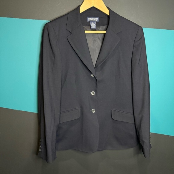 Lands' End Women's Blue Dark Blazer size 16 95% wool - Picture 1 of 7